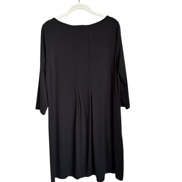 J.JILL Wearever Easy Pleat-Back Dress Black NWT Sz M - Picture 2 of 6